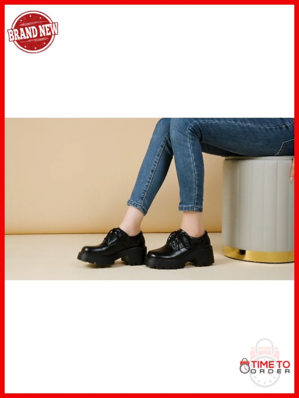 Platform Oxford Shoes Chunky Heels Lace-Up Memory Foam Comfort Work Office - Picture 6 of 6